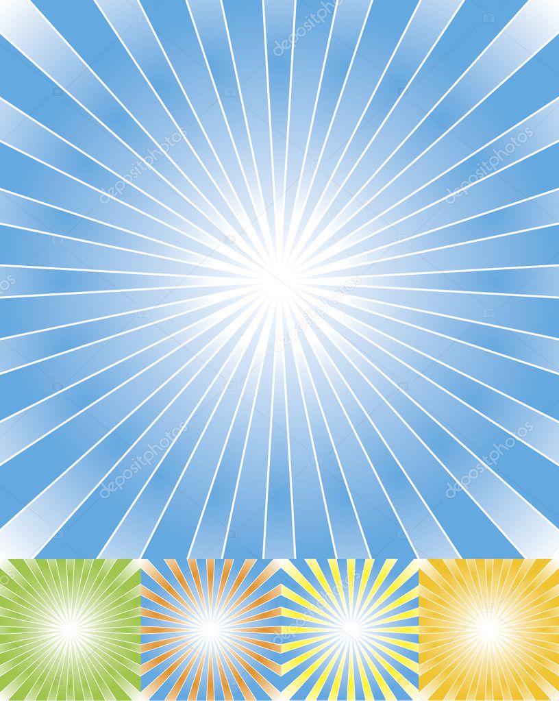 Abstract rays background set cmyk