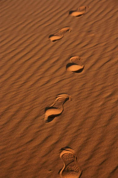Footprints in sand — Stock Photo, Image