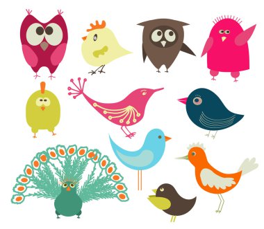 Cute birds clipart