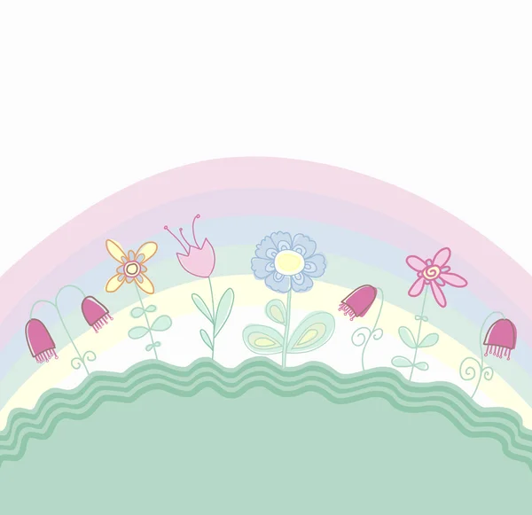 Dessin floral enfantin — Image vectorielle
