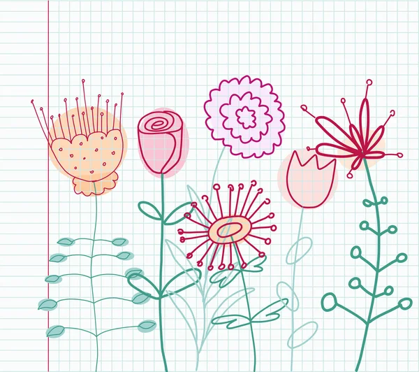 Dibujo floral infantil — Archivo Imágenes Vectoriales