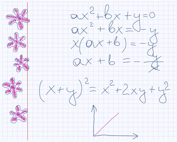 stock vector Maths notebook paper