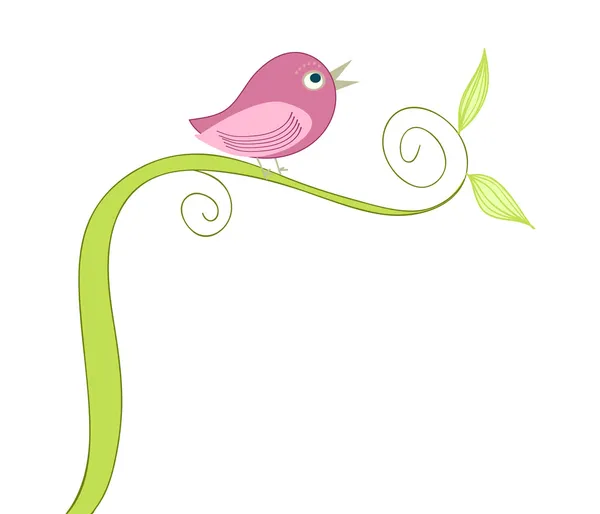 Cute singing bird — Stock vektor