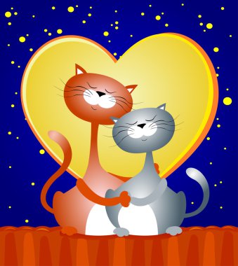 Two cats clipart