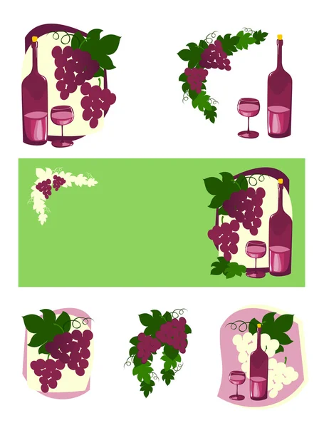 Stock vector Grape and wine