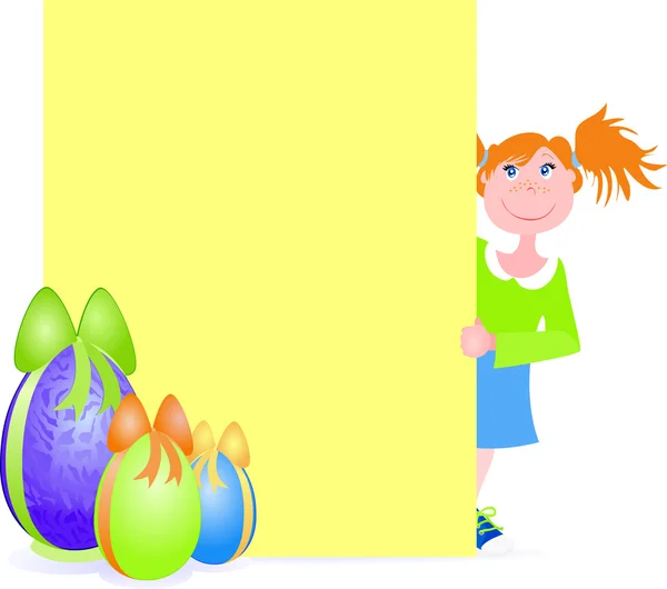 Gilr aux œufs en chocolat — Image vectorielle