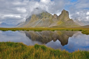 Iceland mountain reflection clipart