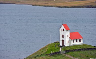 Iceland rural church clipart