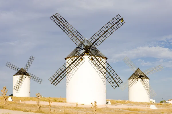 Moinhos de vento, Campo de Criptana, Castela-La — Fotografia de Stock