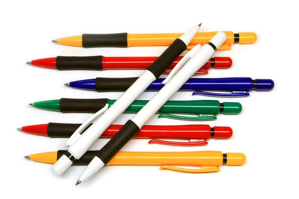 Molte penne con pinta a sfera — Foto Stock