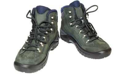Pair of hiking boots isolated on white clipart