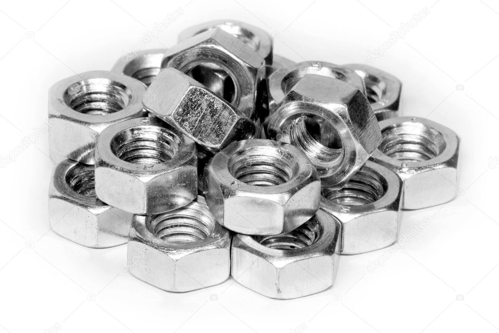 Heap of screw nuts