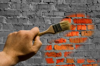 To paint brickwork clipart