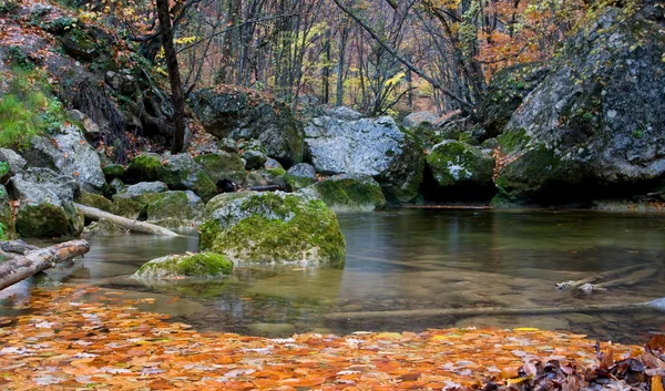 Rivière de montagne d'automne — Photo