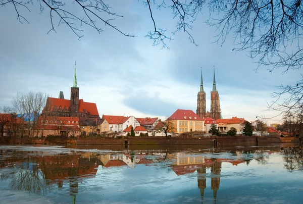 Vista sobre a cidade velha em Wroclaw . — Fotografia de Stock