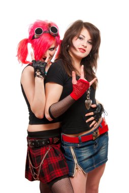 Two punk girls clipart