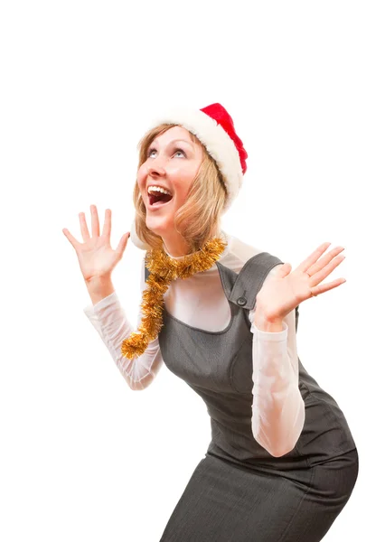 Blonde expects gifts — Stock Photo, Image