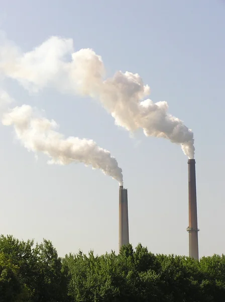 Smokestacks - Pollution Global Warming — Stock Photo, Image