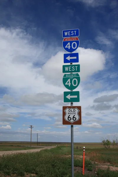 Route 66 Schild in Texas — Stockfoto