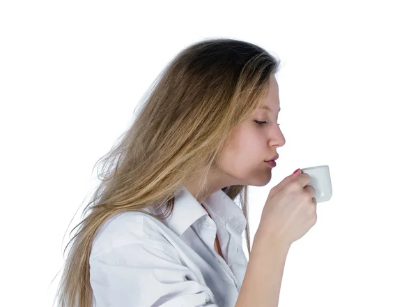 stock image Young woman with cup