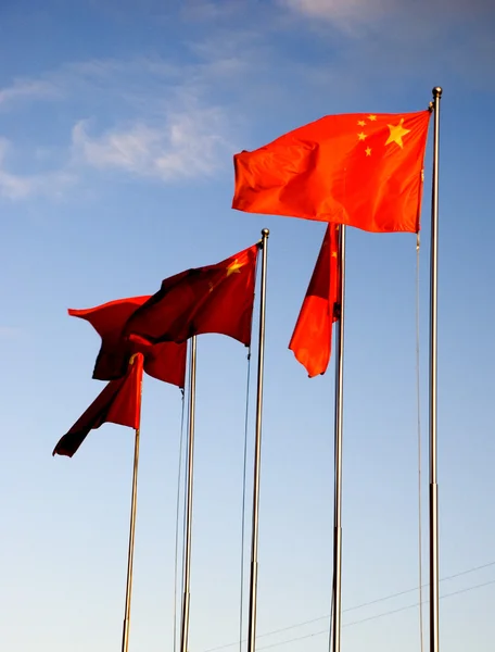 Čínské vlajky — Stock fotografie