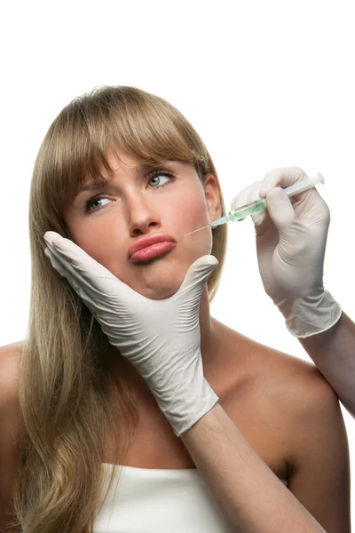 Funny Botox injections Stock Photo