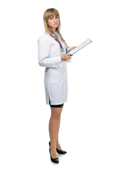 Young attractive female doctor with the Royalty Free Stock Images