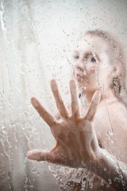 Showering woman