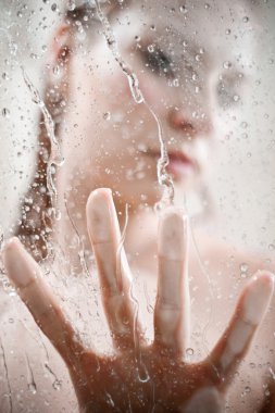 Showering woman