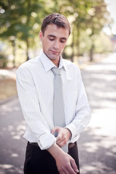 Business man getting ready for hard work — Stock Photo, Image