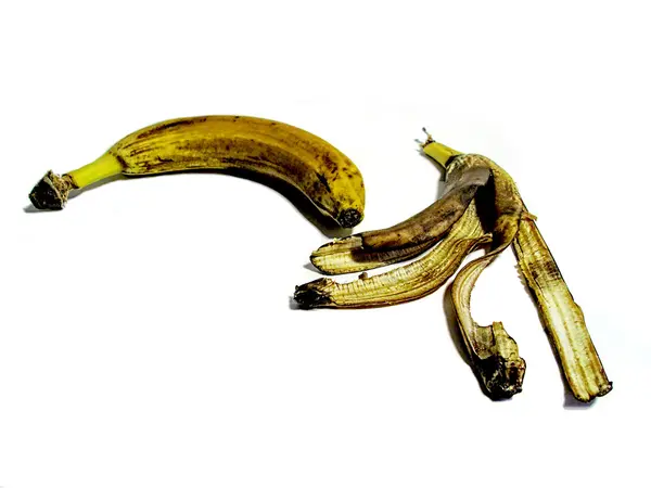 Banan i skórki — Zdjęcie stockowe