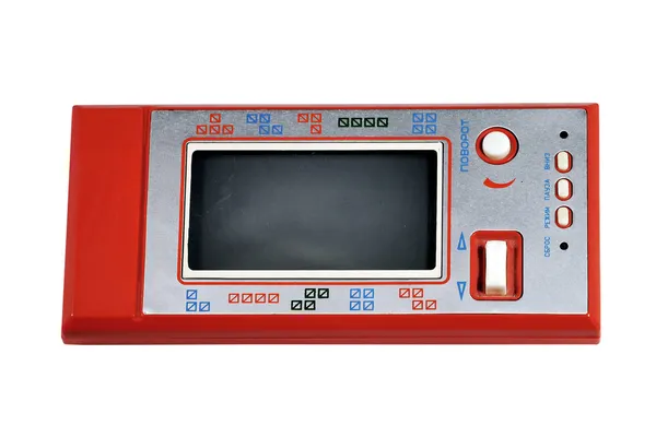 Old Red Gamepad em fundo branco — Fotografia de Stock