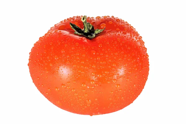 Rote Tomate in Tropfen — Stockfoto