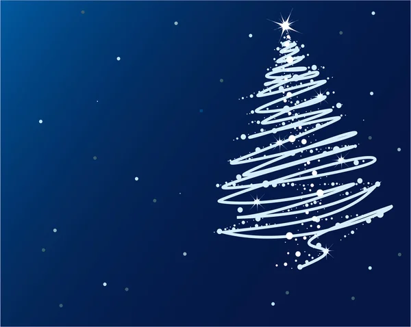 Abstrakter blauer Weihnachtsbaum — Stockvektor