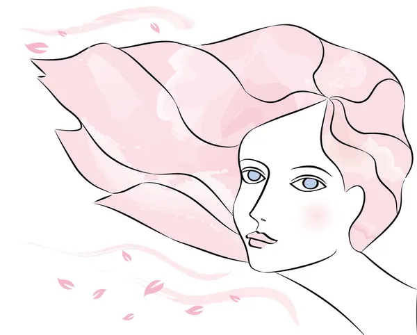 Mujer con pelo rosa — Archivo Imágenes Vectoriales
