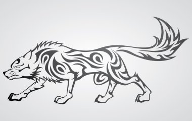 Tribal Wolf Tattoo clipart