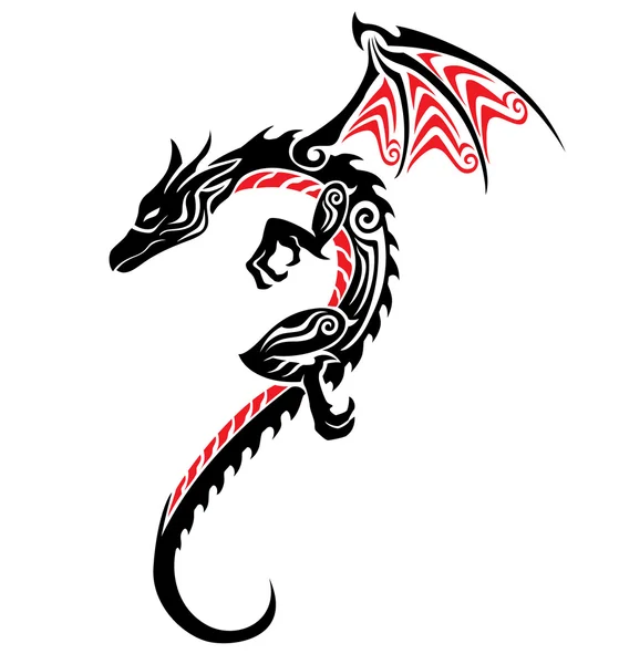 Tatuagem de dragão — Vetor de Stock