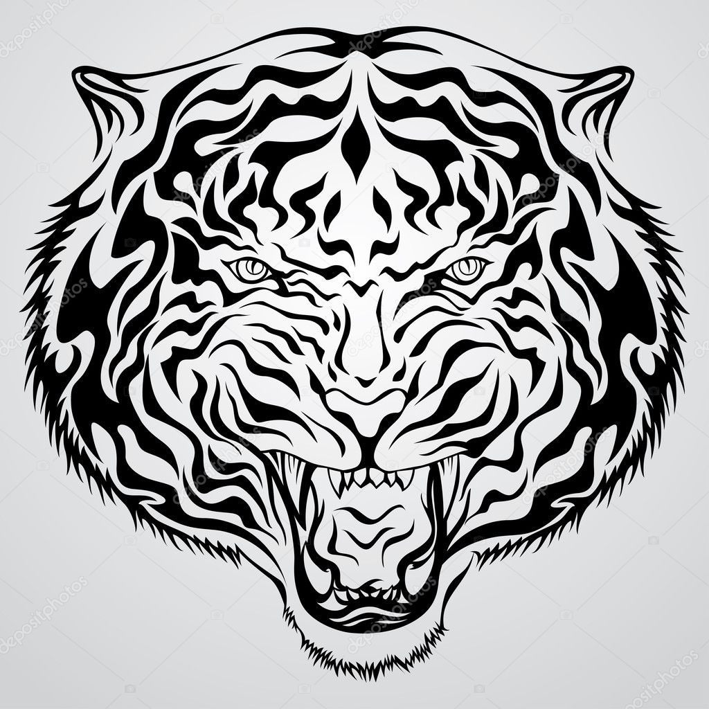 Tiger Head Tattoo Stock Vector Image by ©kuzzie #2492906