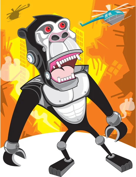 Robot gorila — Vector de stock