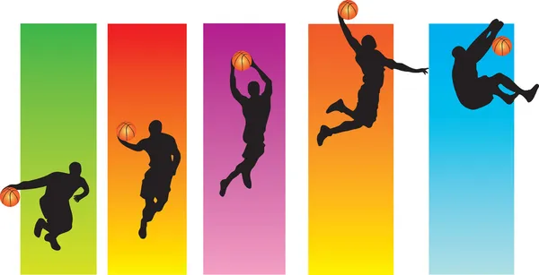 Koszykówka slam dunk — Wektor stockowy