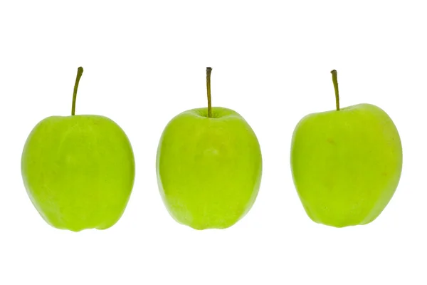 Üç elma yeşil altın — Stok fotoğraf