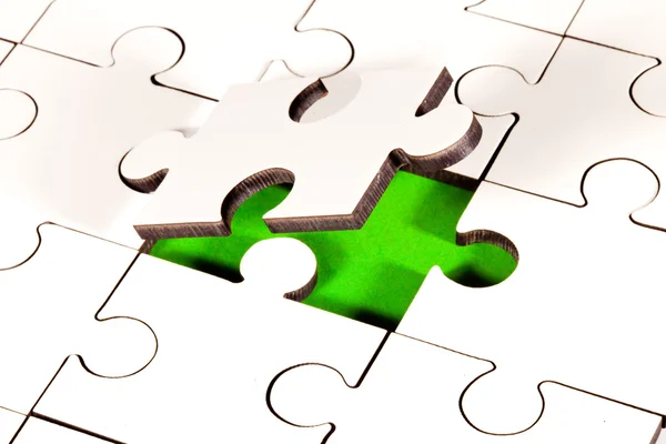 Adding Piece To Jigsaw — Stock Photo, Image