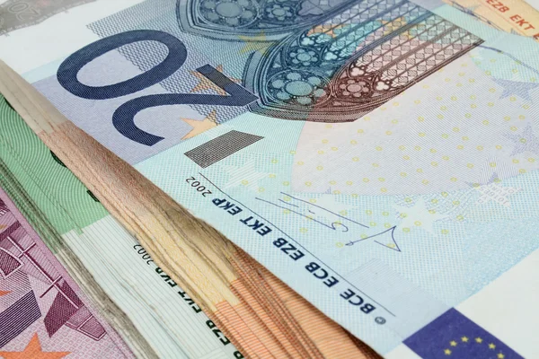 Gäng euro anteckningar — Stockfoto