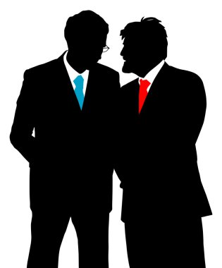 Two businessmen talking clipart