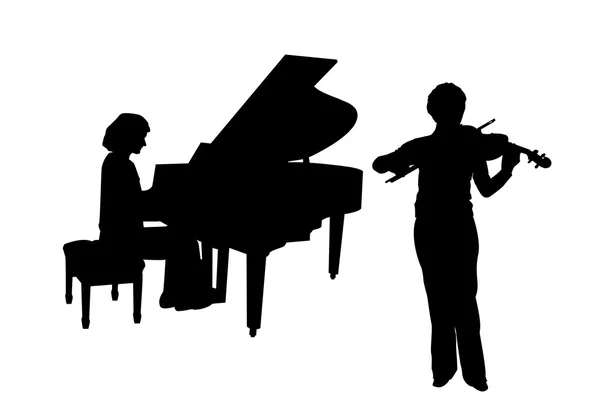 Концерт для фортепиано и скрипки — стоковый вектор
