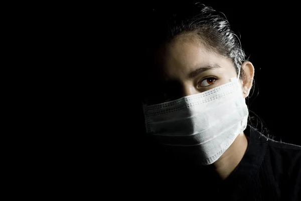 アジアの女性の防護マスク ロイヤリティフリーのストック画像
