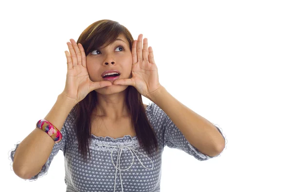 Asiatisk kvinna inramade ansiktet — Stockfoto