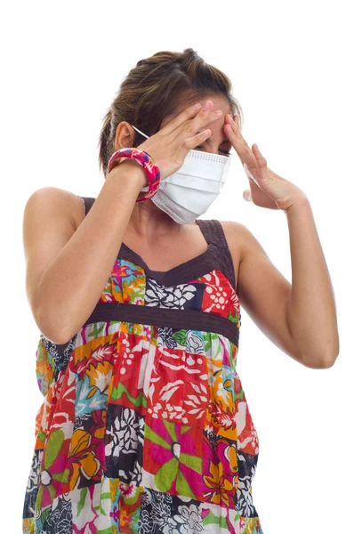 Vrouw met beschermend masker — Stockfoto