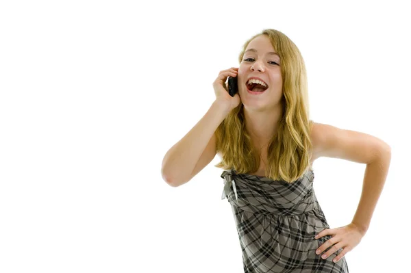Teeny girl on the phone — Stock Photo, Image