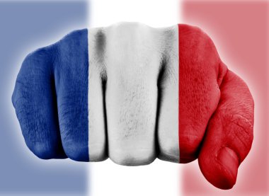 Fist with french flag clipart